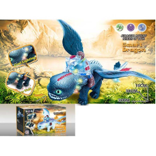 Динозавр 8808 (60/2) на батарейках, ходить, підсвічується, звукові ефекти, фігурка чоловічка,  в коробці