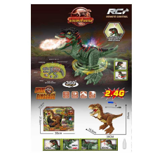 Динозавр на р/к NY 056 A/1/ (12) 2 кольори, акум. 3,7V, пульт 2,4 G, обертається на 360, музика, звуки, парогенератор, світло, рухається, в коробці