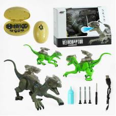 Динозавр на радіокеруванні K 35 (8) звук, підсвічування, пускає пару, ходить, гарчить, стріляє, 3 мелодії, пульт керування, USB-кабель, в коробці