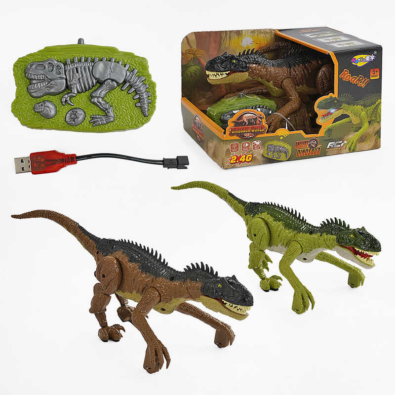 Динозавр на радіокеруванні NY 064 A (24) 2 кольори, акум. 3,7V, пульт 2,4 G, музика, звуки, світло, в коробці