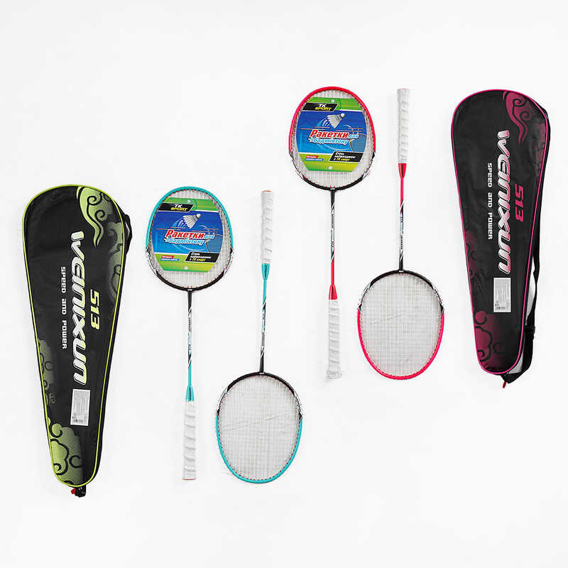Бадмінтон C 70211 (30) “TK Sport“, 2 кольори, 2 ракетки, металевий каркас, в чохлі