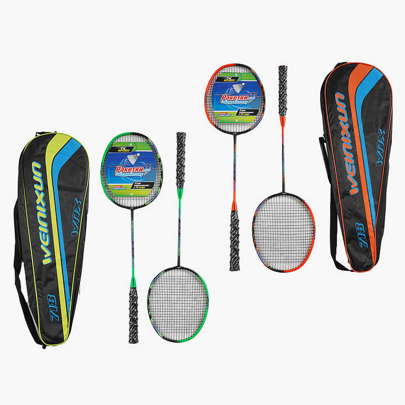Бадмінтон C 70215 (30) “TK Sport“, 2 кольори, 2 ракетки, металевий каркас, в чохлі