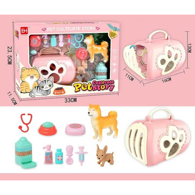 Домашні улюбленці 832-153 (36/2) 2 фігурки улюбленців, переноска, аксесуари, в коробці
