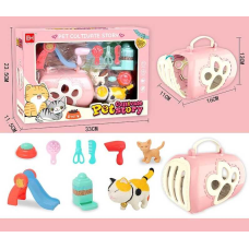 Домашні улюбленці 832-155 (36/2) 2 фігурки улюбленців, переноска, аксесуари, в коробці