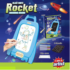 Дошка D 1239 (120/2) чорна та біла основи для малювання, 4 фломастери, 2 шаблони, наліпки, серветка, в коробці