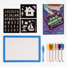 Дошка для малювання WQ 700-1 (30) “Малюй світлом“, 2в1, трафарети, маркери “пиши-стирай”, в коробці