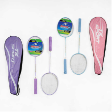 Бадмінтон D 40105 (50) “TK Sport“, 2 кольори, 2 ракетки, металевий каркас, м’яка ручка, в чохлі