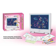 Дошка для малювання YM 12 (48/2) підсвічування, 6 трафаретів, 6 маркерів, в коробці