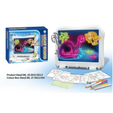 Дошка для малювання YM 13 (48/2) підсвічування, 6 трафаретів, 6 маркерів, в коробці