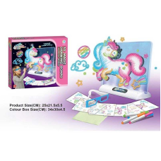 Дошка для малювання YM 16 (48/2) підсвічування, 7 трафаретів, 4 маркери, 3D окуляри, в коробці