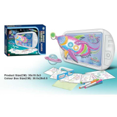 Дошка для малювання YM 21 (48/2) підсвічування, 6 двосторонніх трафаретів, 4 маркери, 3D окуляри, в коробці