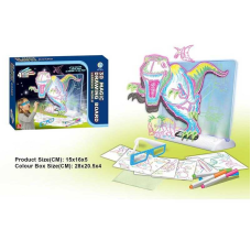 Дошка для малювання YM 23 (72/3) підсвічування, 6 трафаретів, 4 маркери, 3D окуляри, в коробці