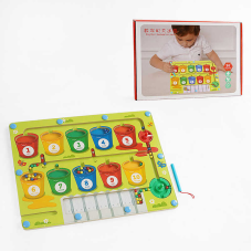 Дошка логічна C 60233 (26) дерев“яна, комірки, лабіринт, магнітний стилус