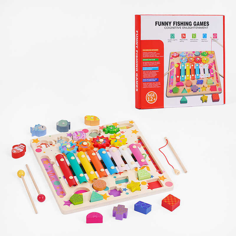 Дошка логічна C 65046 (24) ксилофон, пальчикові ігри, магнітна риболовля, сортер, в коробці Дошка логічна C 65046 (24) ксилофон, пальчикові ігри, магнітна риболовля, сортер, в коробці