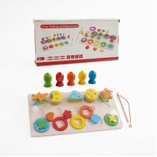 Дошка логічна С 68296 (36) 2 в 1, сортер, магнітна риболовля, рибки, вудка, в коробці