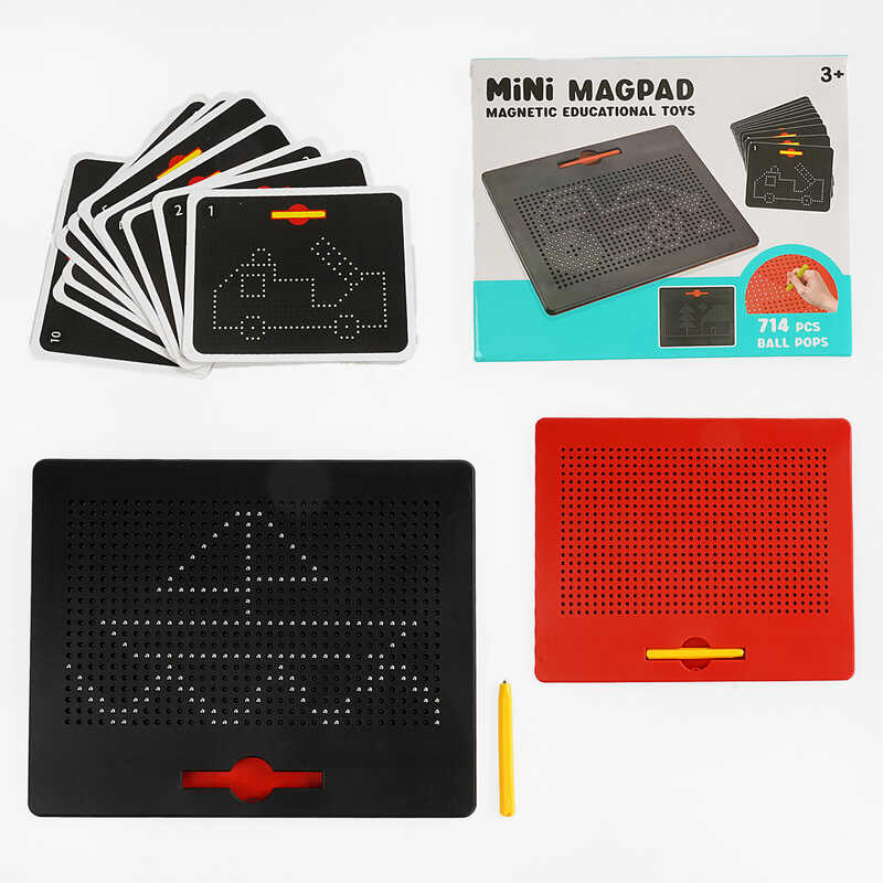 Дошка магнітна 949-4 (36) 2 кольори, стилус, картки із завданнями, в коробці