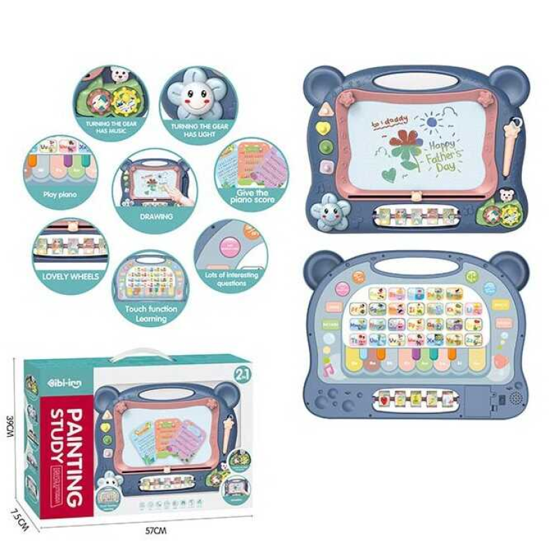 Дощечка 648 A-65 (12/2) світло, звук, англійською, сенсорна панель, піаніно, на батарейках, в коробці Дощечка 648 A-65 (12/2) світло, звук, англійською, сенсорна панель, піаніно, на батарейках, в коробці