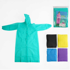 Дощовик C 68740 (100) щільний, на кнопках, еластична манжета, капюшон, у пакеті, ВИДАЄТЬСЯ МІКС ВИДІВ