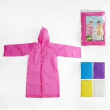 Дощовик дитячий C 68739 (150) щільний, на кнопках, капюшон, універсальний розмір, у пакеті, ВИДАЄТЬСЯ МІКС ВИДІВ