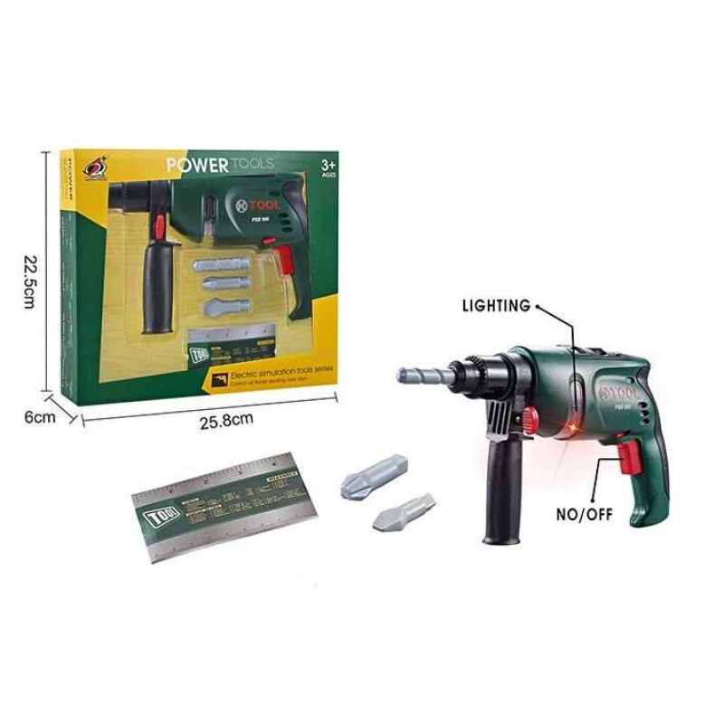 Дриль 0223-13 (48/2) підсвічування, на батарейках, 3 насадки, на батарейках, в коробці