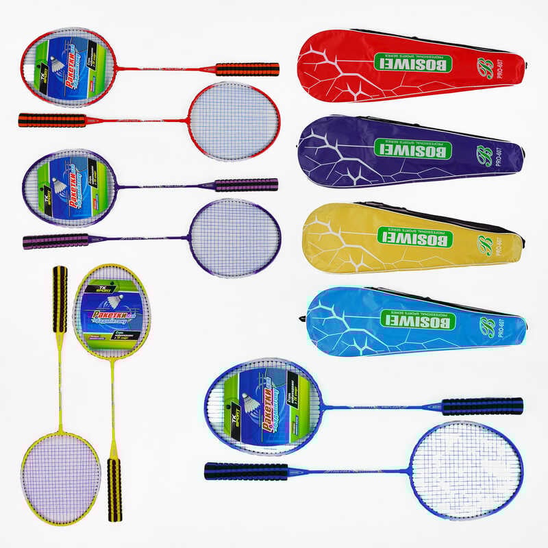 Бадмінтон С 64761 (50) “TK Sport“, 4 кольори, 2 ракетки, в чохлі, ВИДАЄТЬСЯ ТІЛЬКИ МІКС ВИДІВ