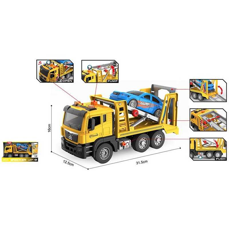 Евакуатор WY 1120 B (18) на батарейках, підсвітка, звук, інерція, довжина 31 см, рухомі деталі, в коробці