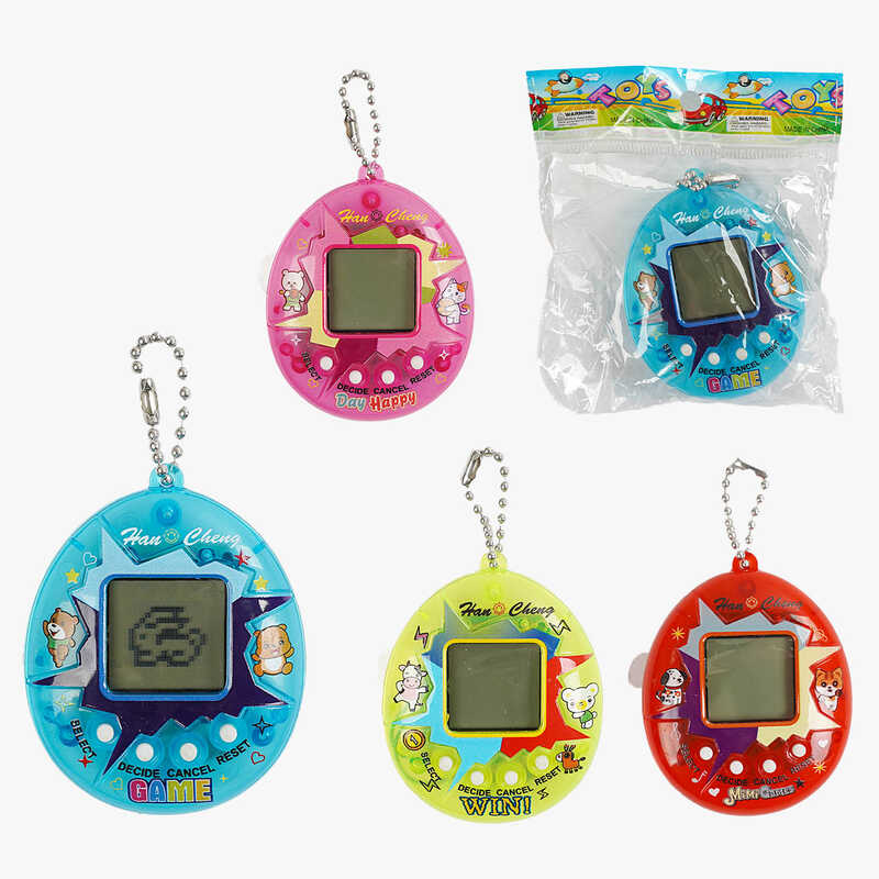 Електронна гра HC 10161 (288/2) тамагочі, на батарейках, металевий ланцюжок, звуки, в пакеті, ВИДАЄТЬСЯ МІКС ВИДІВ