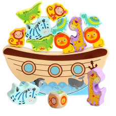 Балансир C 73242 (80) дерев’яний, тваринки, човен, кубик, в коробці