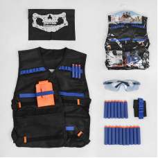 Жилет BNP 8 (72/2) “Поліція”, 20 м“яких патронів із пластиковим наконечником, захисні окуляри, маска, у пакеті