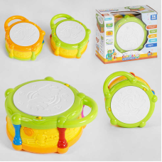 Барабан інтерактивний 60905 (36) “TK Group“, ОЗВУЧУВАННЯ УКРАЇНСЬКОЮ МОВОЮ, 3 режими роботи, вивчення букв, цифр, 2 пісні, мелодії, в коробці