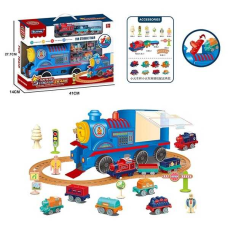 Залізниця 128-33 (18/2) потяг-парковка, звук, підсвічування, вантажний потяг з автоматичним рухом, аксесуари, наліпки, в коробці