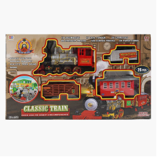 Залізниця 158 (6) 26 елементів, підсвічування, звук, парогенератор, довжина рейок 450см, 3 вагони, в коробці