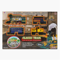 Залізниця 160 (8) 22 елементи, підсвічування, звук, парогенератор, довжина рейок 440см, 3 вагони, в коробці