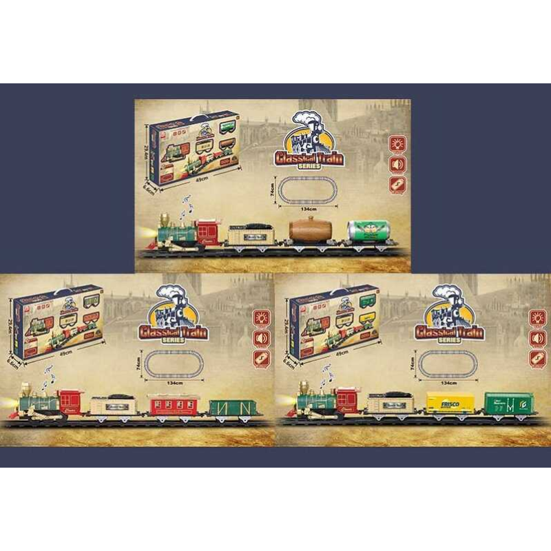 Залізниця 3118 АВС (24) 14 елементів, на батарейках, звук, підсвічування, у коробці