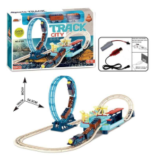 Залізниця 4149 B (18) 50 елементів, локомотив, 2 вагони, мертва петля, платформа, акумулятор, USB-кабель, в коробці