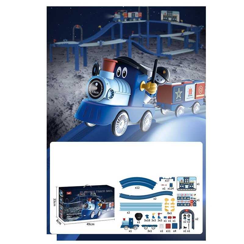 Залізниця 518 (9) 272 елементів, звуки, підсвічування, потяг, вагони, фігурки персонажів, муляжі оточення, в коробці