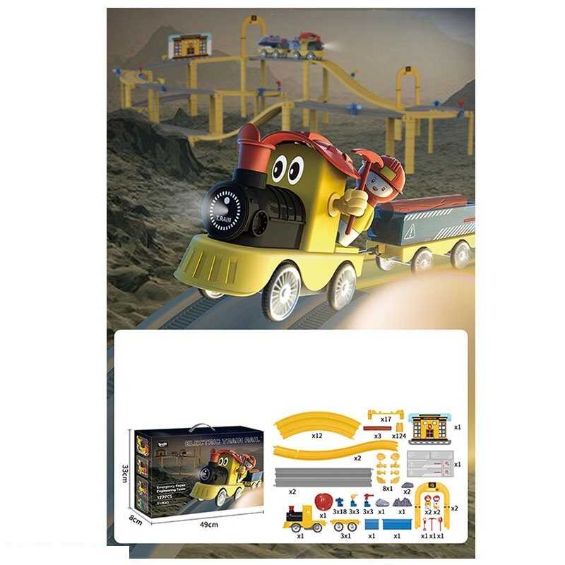 Залізниця 520 (9) 272 елементів, звуки, підсвічування, потяг, вагони, фігурки персонажів, муляжі оточення, в коробці