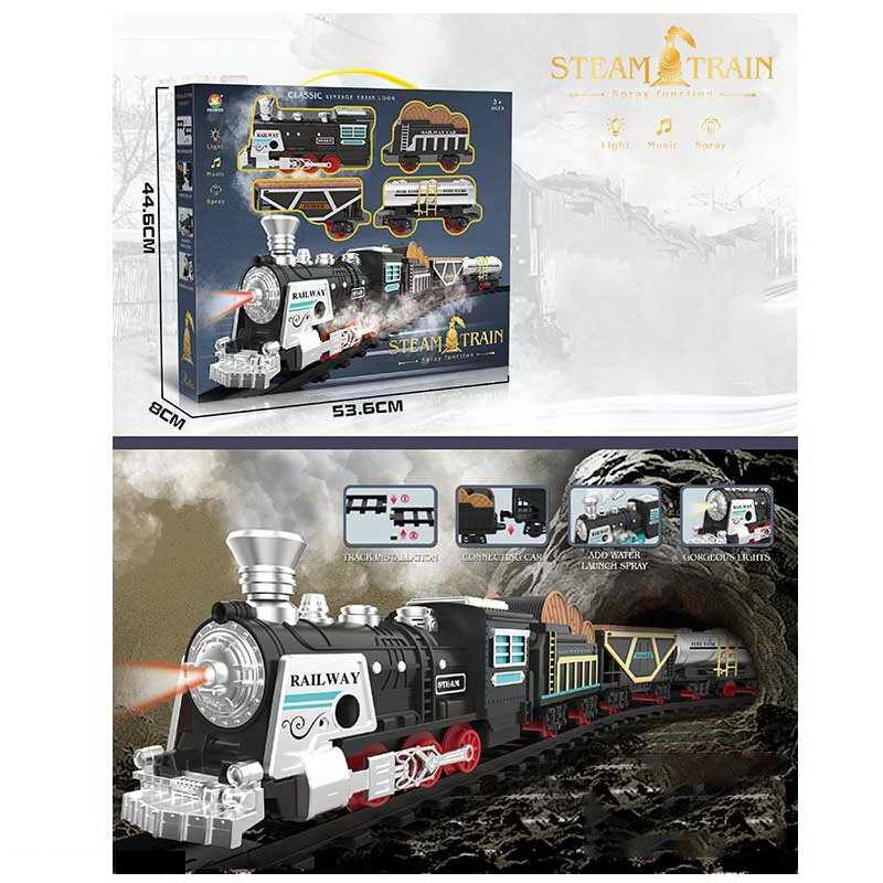 Залізниця 699-25 A (10) на батарейках, звук, підсвічування, парогенератор, локомотив+3 вагони, в коробці Залізниця 699-25 A (10) на батарейках, звук, підсвічування, парогенератор, локомотив+3 вагони, в коробці