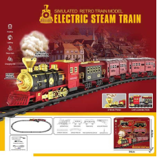 Залізниця 699-4 A (12) 16 елементів, локомотив, 3 вагони, акумулятор 3.7 V, підсвічування, парогенератор, звуки, в коробці