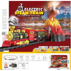 Залізниця 699-51 A (8) 20 елементів, локомотив, 3 вагони, акумулятор 3.7 V, підсвічування, парогенератор, звуки, вулкан, в коробці