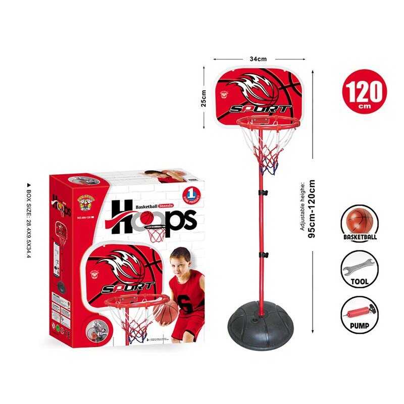 Баскетбол 666-120 (24) м’яч, насос, кільце, регульована висота до 120 см, в коробці