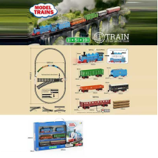 Залізниця HS 8018 B (24) 25 елементів, локомотив, 5 вагонів, звуки, підсвічування, в коробці