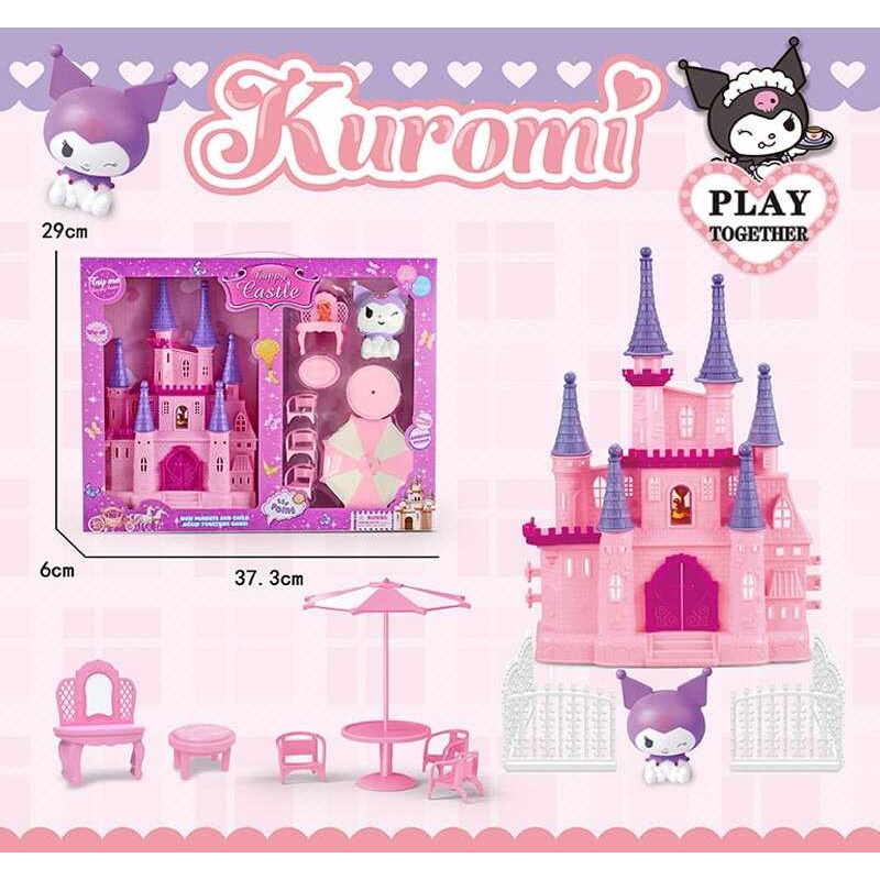 Замок JX 751 KE (48/2) висота 24см, герой, парасолька, 3 стільчики, трюмо, парканчик, в коробці