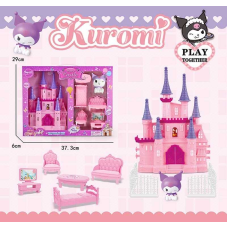 Замок JX 751 KF (48/2) висота 24см, герой, ліжечко, крісло, диван, парканчик, в коробці