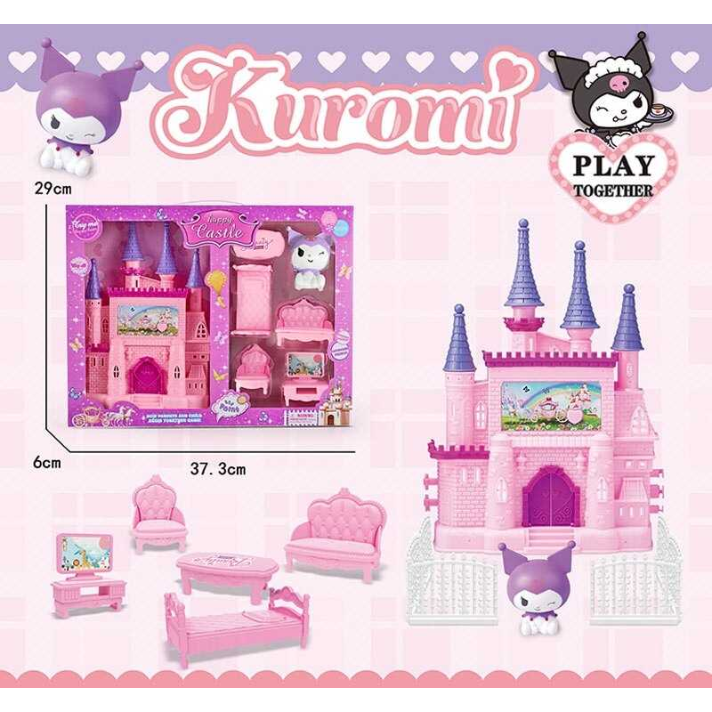 Замок JX 751 KF-1 (48/2) герой, підсвічування, весела мелодія, висота замку 24см, ліжечко, диван, крісло, парканчик, в коробці