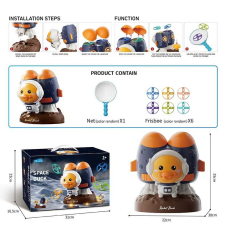 Запускач 5000 C (24) “Каченя-космонавт“, фризбі, сачок, механічний, в коробці