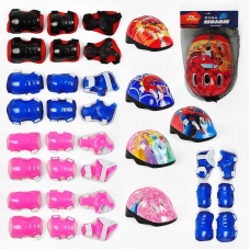 Захисне спорядження С 60076 (50) “TK Sport“, шолом, налокітники, наколінники, зап“ястя, у сітці, ВИДАЄТЬСЯ ТІЛЬКИ МІКС ВИДІВ 