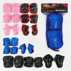 Захист C 64609 (100) “TK Sport“, 4 кольори, налокітники, наколінники, зап“ястя, у сітці, ВИДАЄТЬСЯ ТІЛЬКИ МІКС ВИДІВ