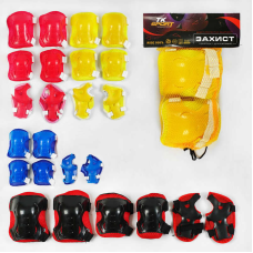 Захист C 64611 (100) “TK Sport“, 4 кольори, налокітники, наколінники, зап“ястя, у сітці, ВИДАЄТЬСЯ ТІЛЬКИ МІКС ВИДІВ