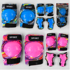 Захист С 44532 (80) “TK Sport“, 2 кольори, налокітники, наколінники, зап“ястя, в сітці
